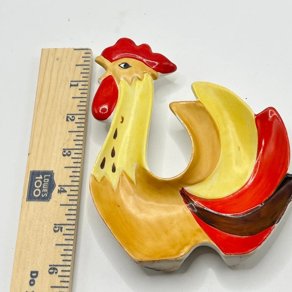 Vintage 1962 Holt Howard Rooster Spoon Rest Ceramic Mid Century Kitchen Decor
